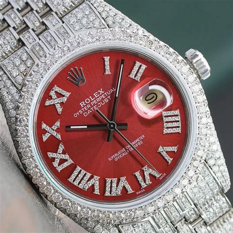 iced out red face rolex replica|fully iced out rolex.